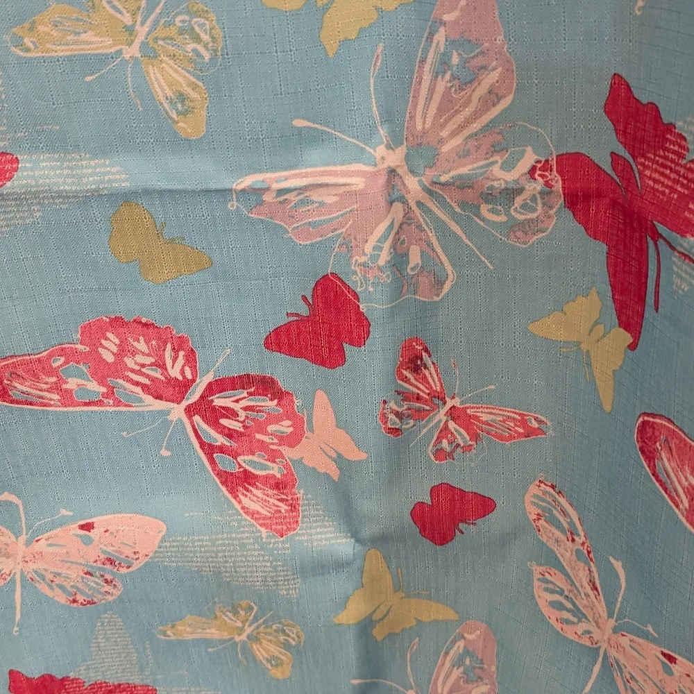 Butterfly Print Blue Blackout Curtains - Picture 3 of 6